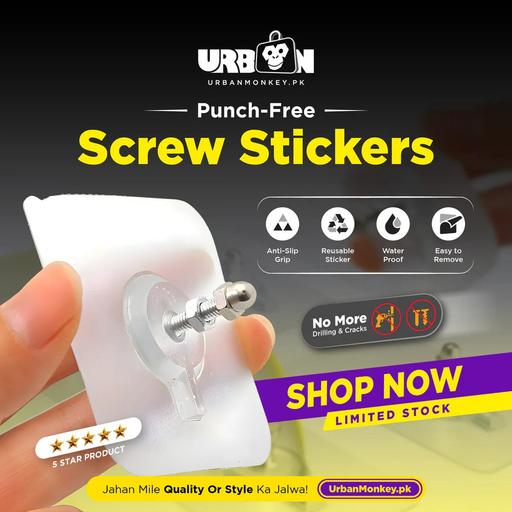 Punch-Free Screw Stickers – No-Drill Mounting Solution