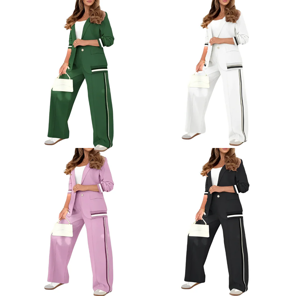 Luxe Satin Two‑Piece Lounge Set – Zip Jacket & Wide‑Leg Pants | Amý Beauty