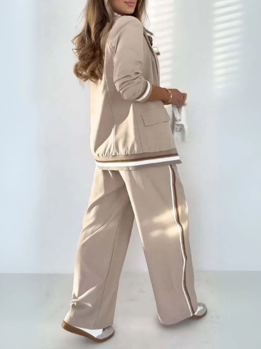 Luxe Satin Two‑Piece Lounge Set – Zip Jacket & Wide‑Leg Pants | Amý Beauty