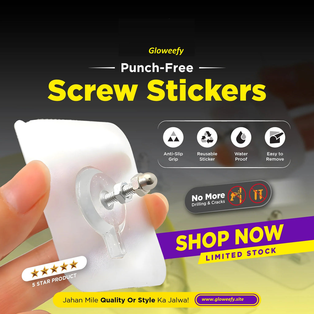 Punch-Free Screw Stickers – No-Drill Mounting Solution