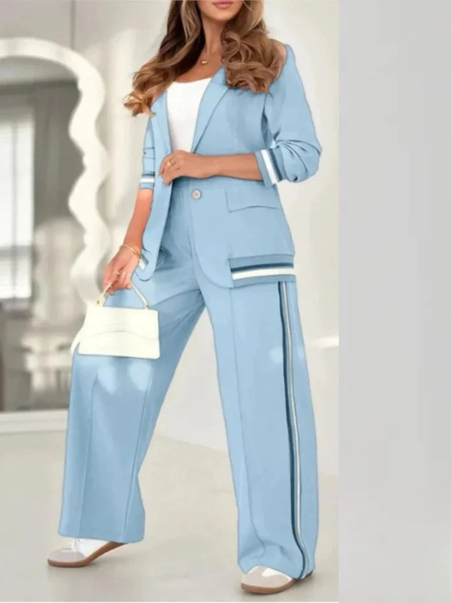 Luxe Satin Two‑Piece Lounge Set – Zip Jacket & Wide‑Leg Pants | Amý Beauty